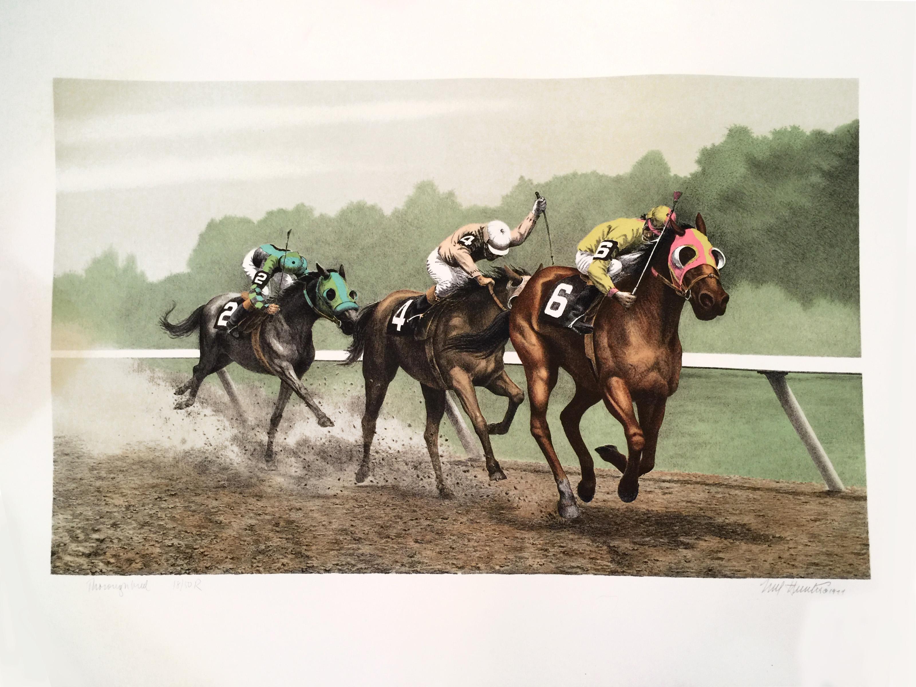Thoroughbred, amerikanische realistische Lithographie von Mel Hunter