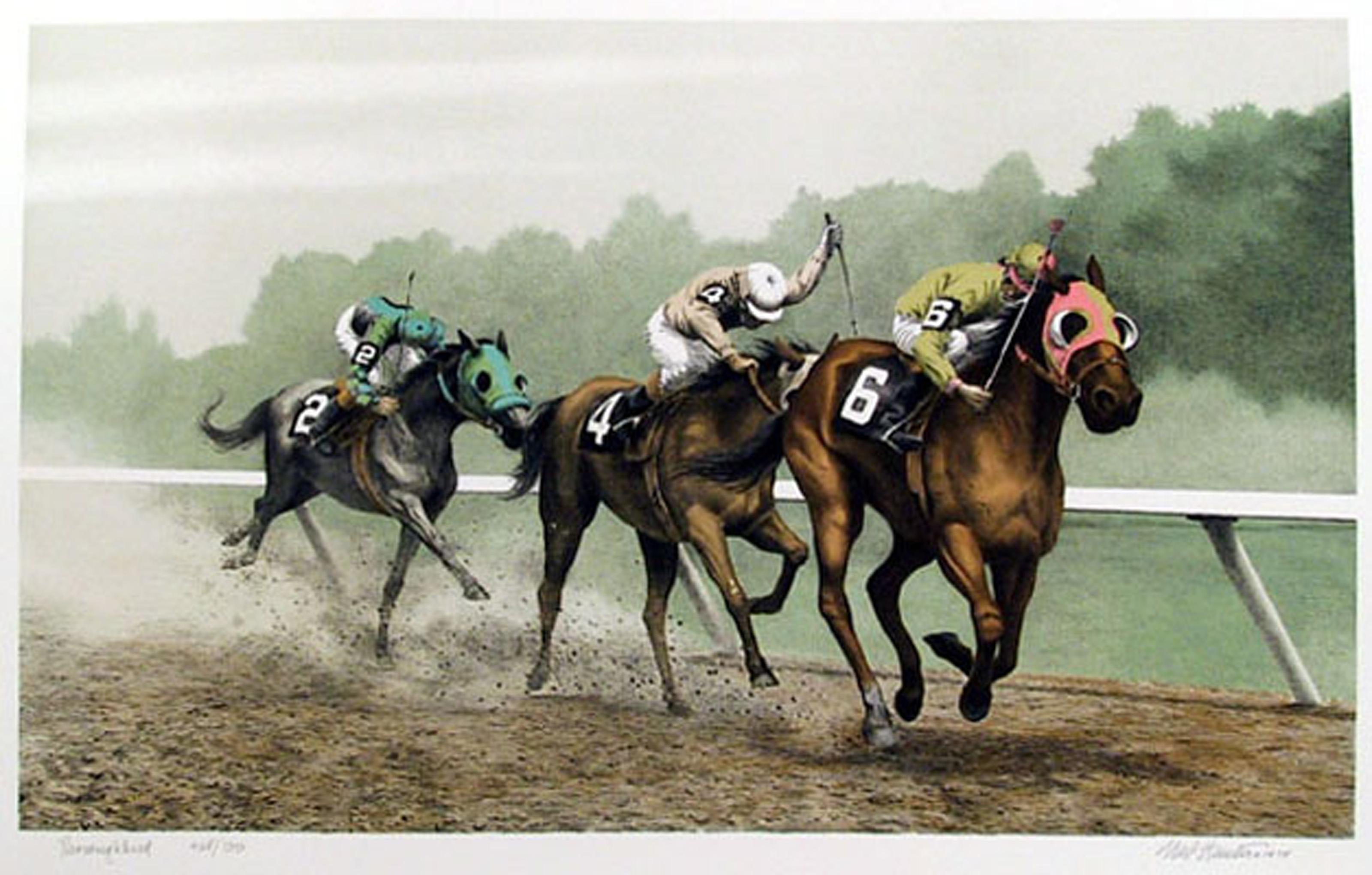 Thoroughbred, amerikanische realistische Lithographie von Mel Hunter