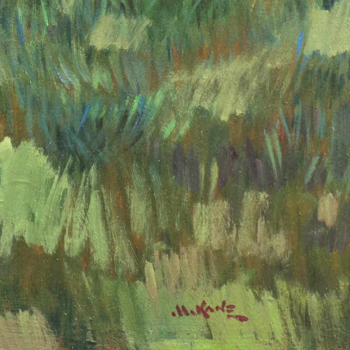 « Edwardian Plein-Air Painters », paysage d'été avec artistes travaillant - Painting de Mel Kane