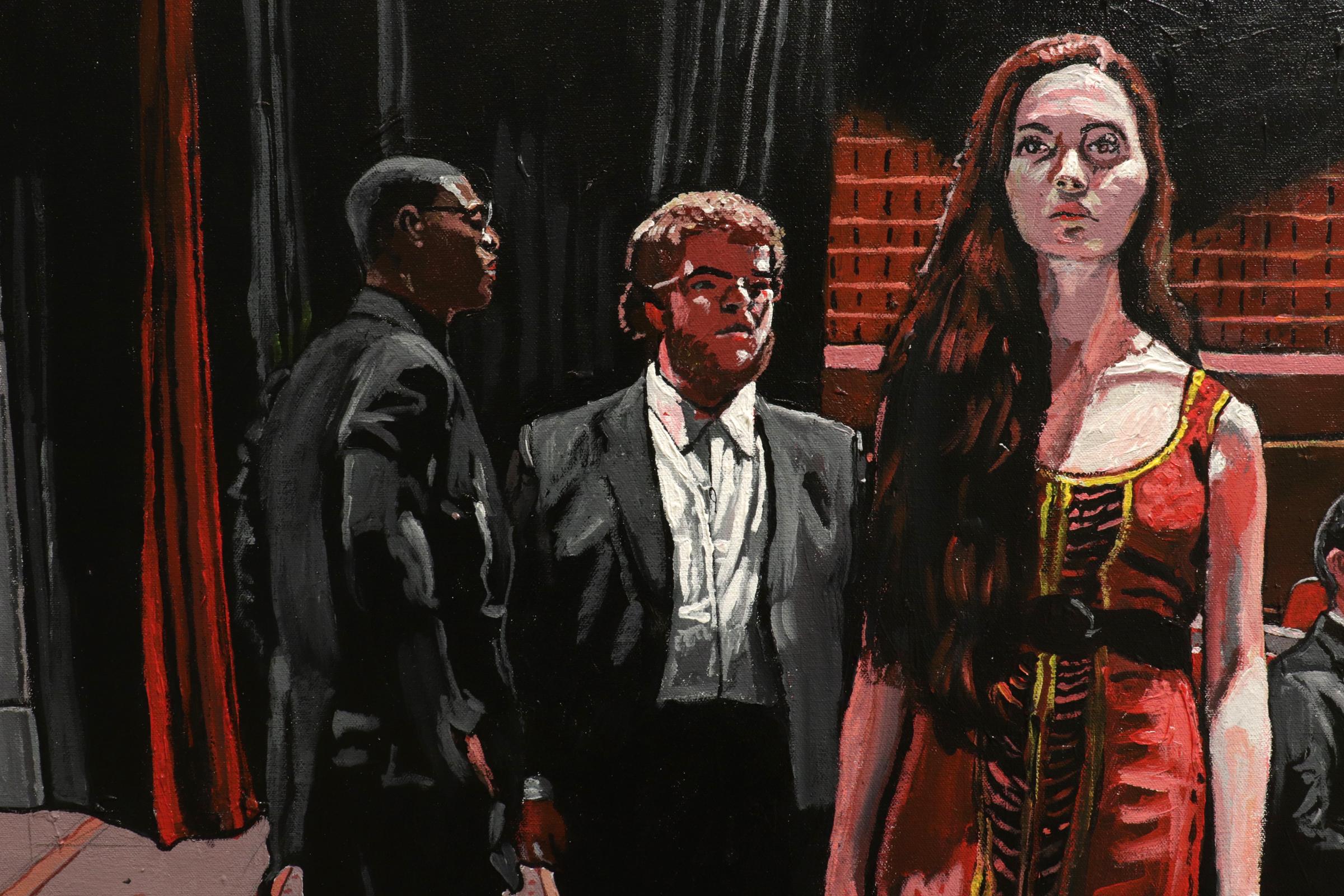 THE CAST OF ROSMERSHOLM, portraits de théâtre, Ibsen, réalisme - Painting de Mel Leipzig
