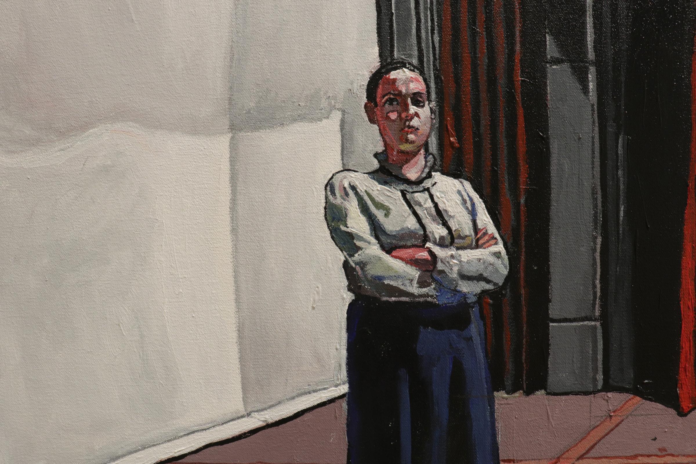 THE CAST OF ROSMERSHOLM, portraits de théâtre, Ibsen, réalisme - Noir Figurative Painting par Mel Leipzig