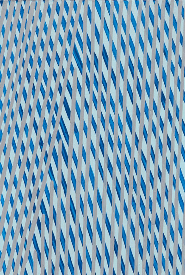 Color and line are imbued with taste and aroma in Mel Prest’s linear abstractions. Her recent works experiment with interference, fluorescents, metallics, and mica, subtly altering the light conditions and the flavor palette of her panels. Kinetic