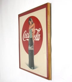 Mel Ramos Hand Signed Coca-Cola Girl Lithograph Pop Art Mid Century 33" x 28"
