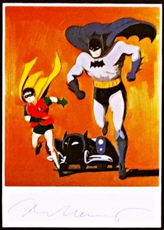 Batman and Robin postcard (hand signed by Mel Ramos)