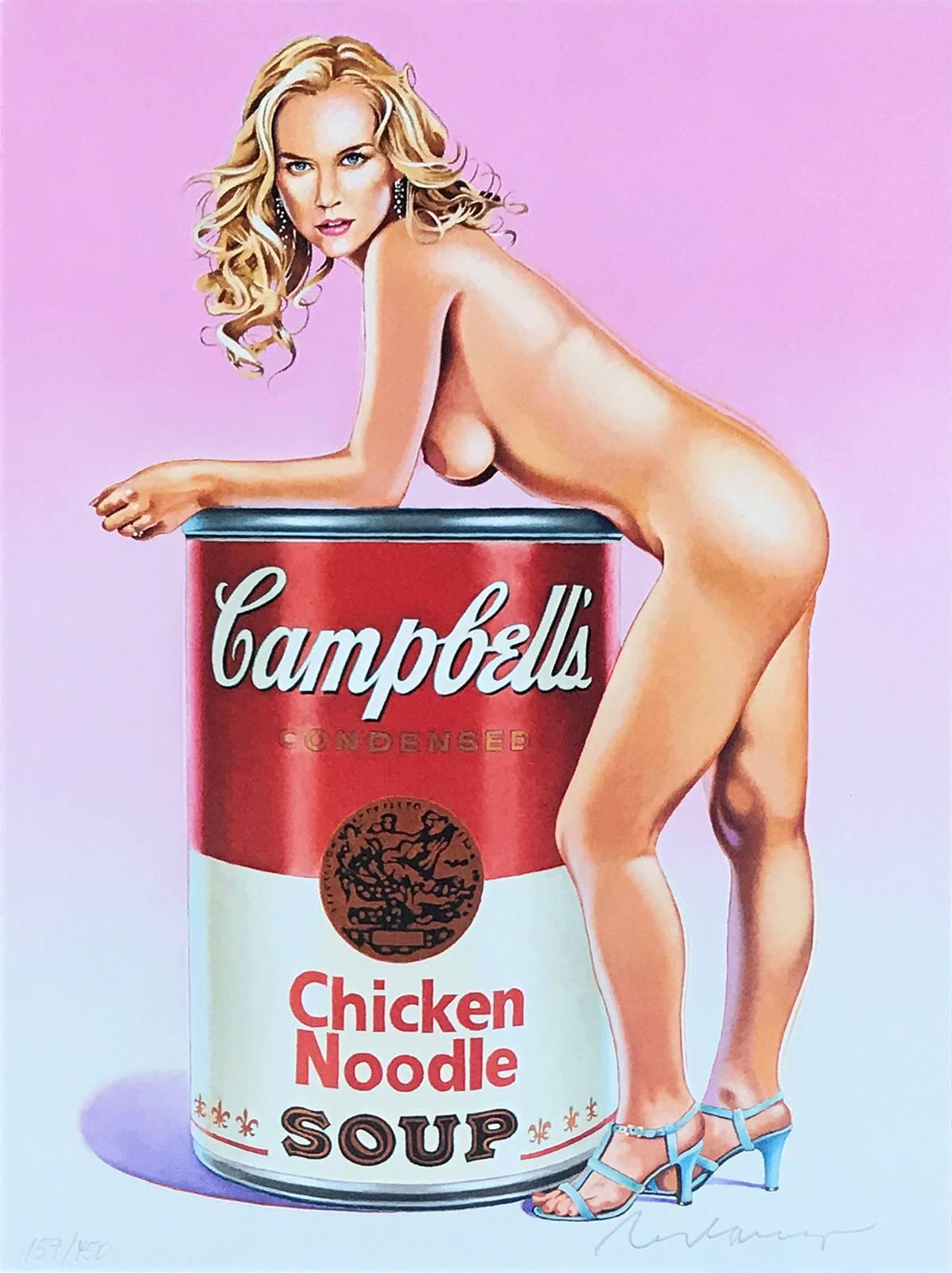 Campbell's Soup Blondes (Chicken), American Pop Art, 21st Century - Print by Mel Ramos