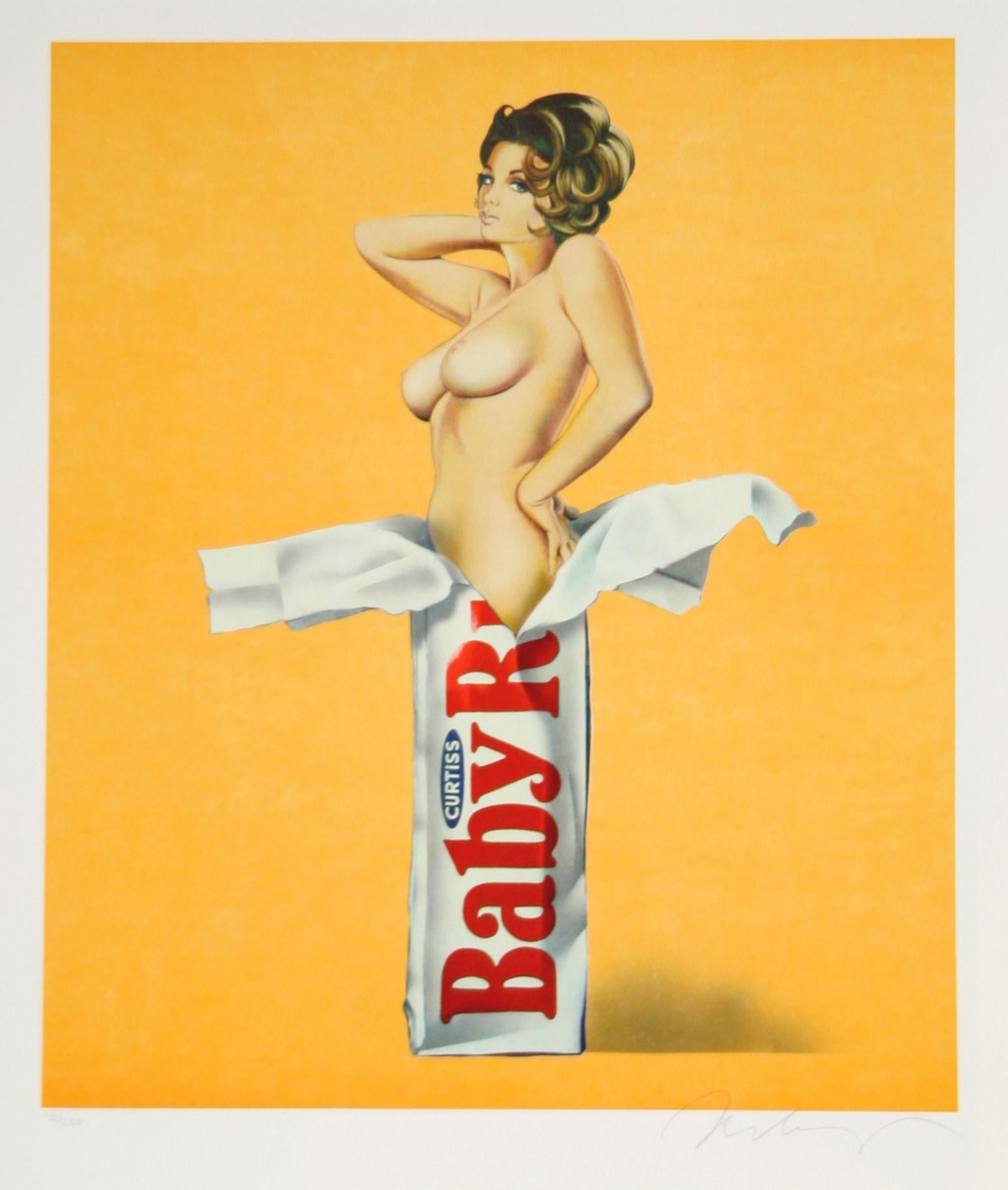 Artist: Mel Ramos, American (1935 - )
Title: Candy (Baby Ruth)
Year: 1981
Medium: Lithograph, signed and numbered in pencil 
Edition: 250
Paper Size: 24.5 in. x 20 in. (62.23 cm x 50.8 cm)
Frame: 28 x 25 inches