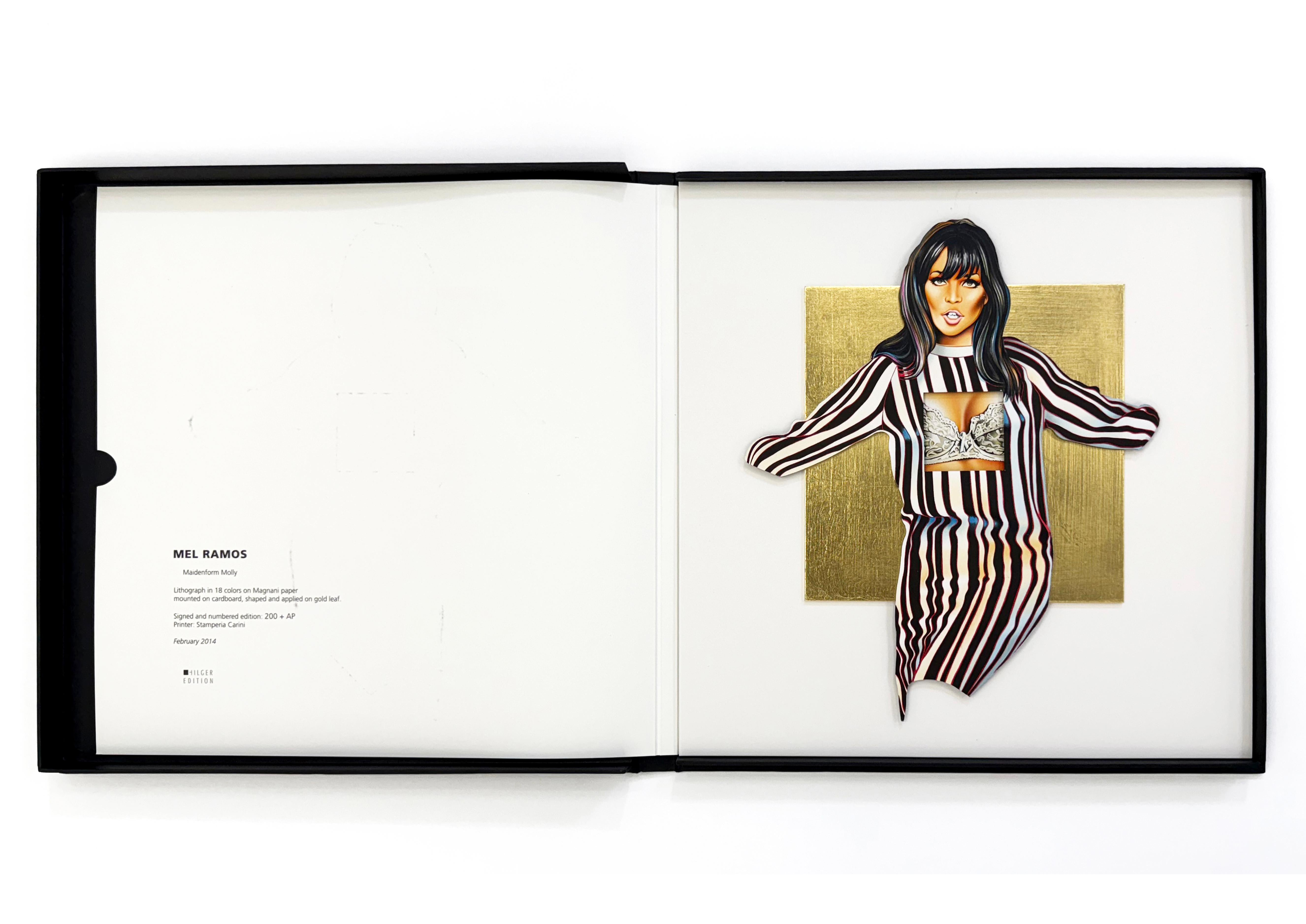 Maidenform Molly (Litografía con pan de oro) - Figurative Print Oro de Mel Ramos