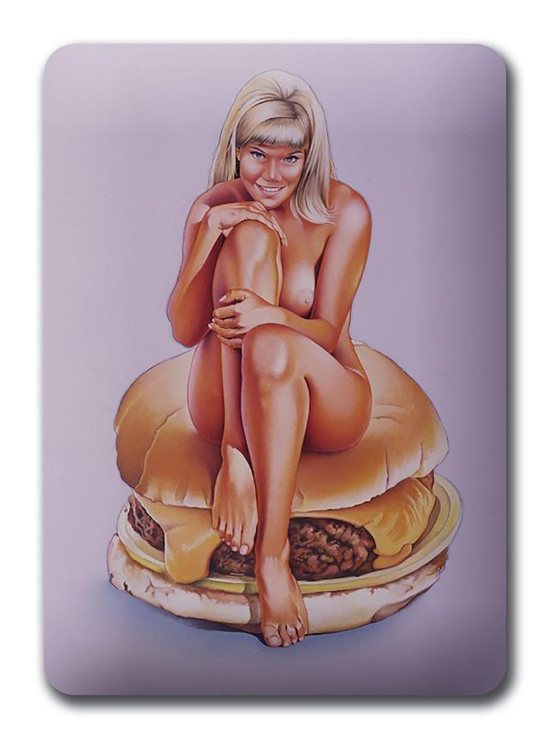 MEL RAMOS (Americano, nato nel 1935)
"Barbiburger"
2006
Stampa a smalto su alluminio
Immagine: 6 x 4 pollici (15,2 x 10,2 cm)
Incorniciato: 14 x 12 pollici
Pubblicato da Galerie der Moderne, Mains, Germania
Condizioni: In ottime condizioni
Nota: I