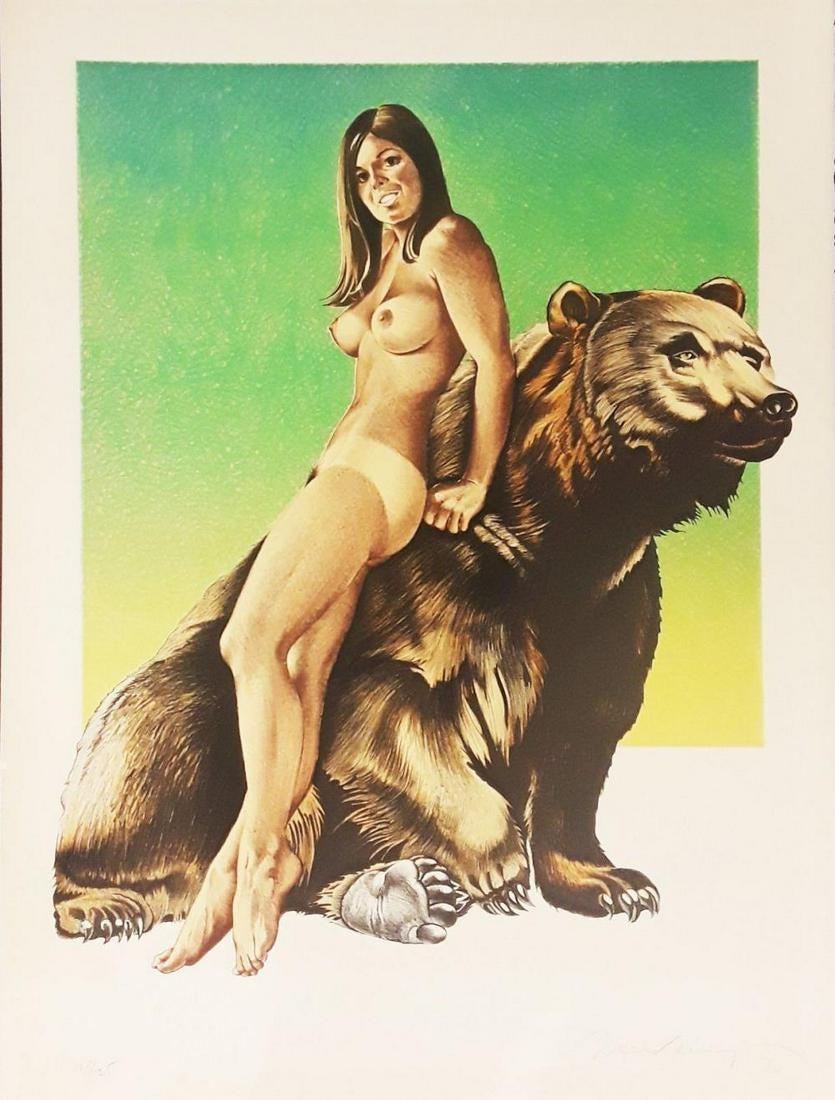 Mel RAMOS (1935-2018) Browned Bare., 1970 Lithograph in colors Ed. 125 24 3/8 x 20 1/8 in Hand signed and numbered by the artist.

 Melvin John Ramos American Artist: b.1935-2018. American pop Artist Mel Ramos was born in Sacramento California.