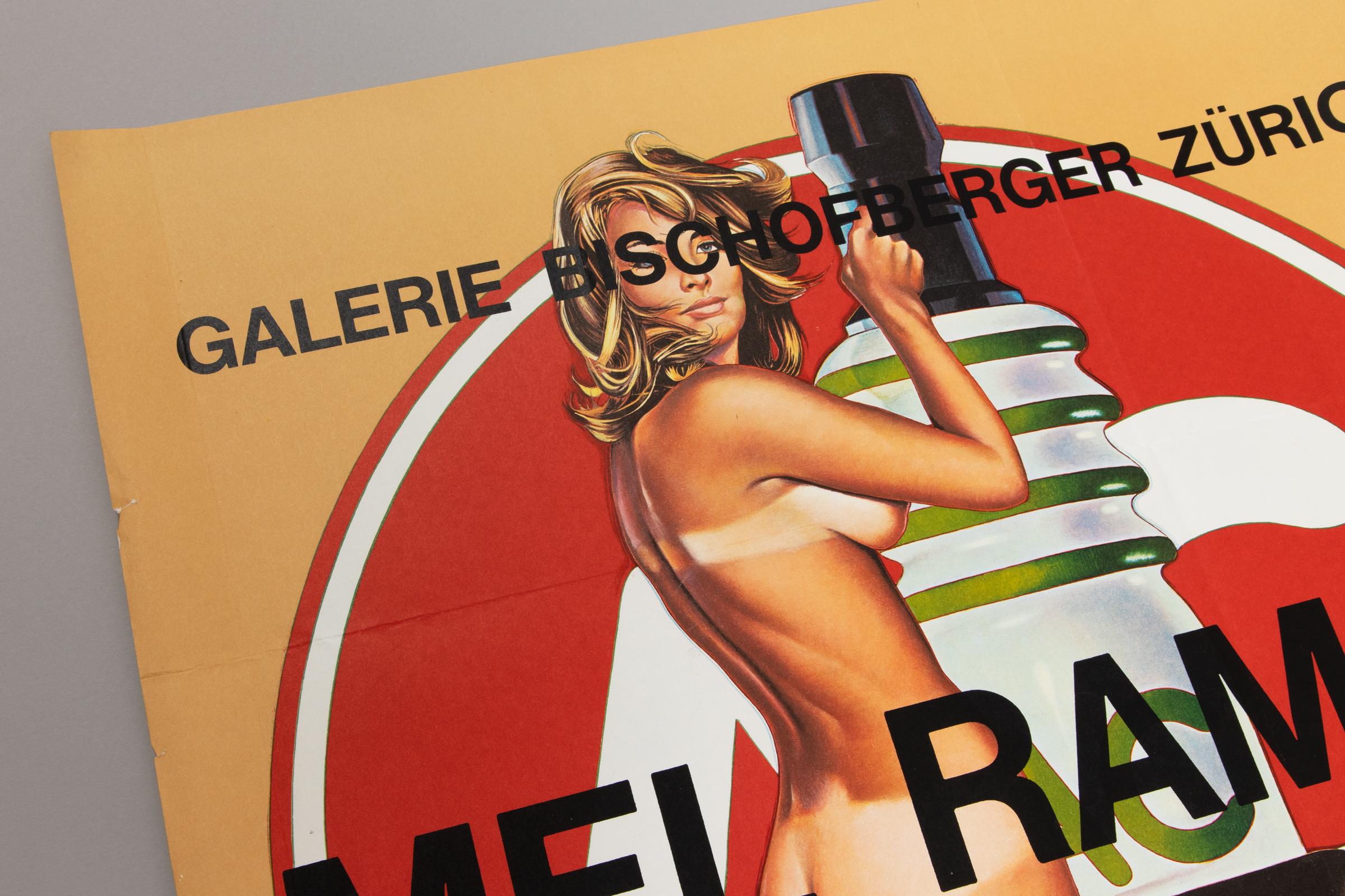 Mel Ramos, Cartel original de exposición, 1972, Galería Bischofberger en venta 2