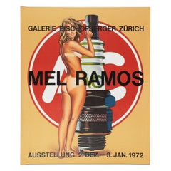 Affiche d'exposition originale de Mel Ramos, 1972, Galerie Bischofberger