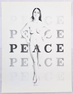 Peace /// Mel Ramos Figurative Woman Nude Pop Art Typography Lithograph Print
