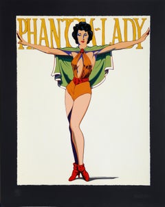 „Phantom-Lady“ (schwarz), signierter Pop-Art-Siebdruck von Mel Ramos