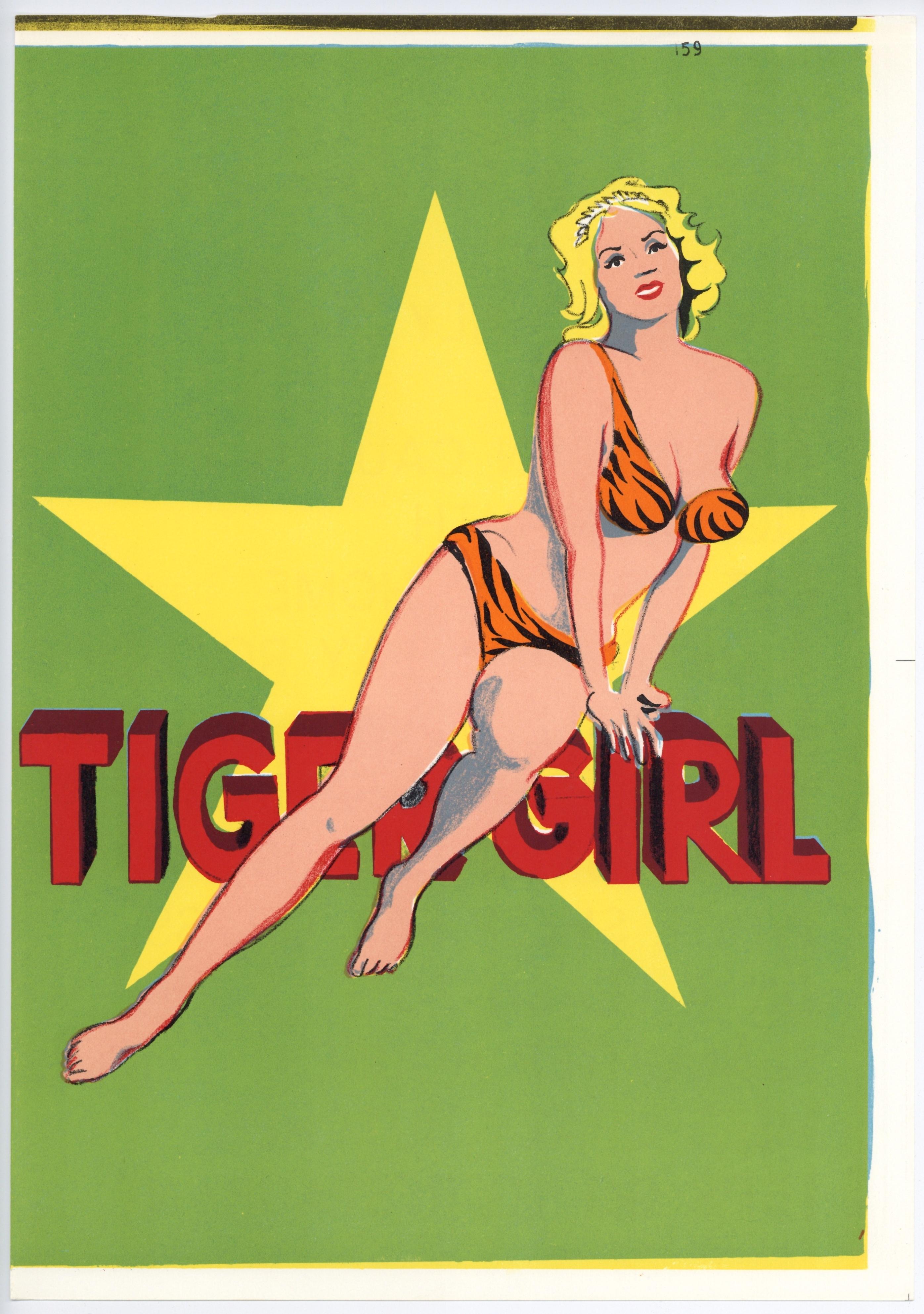 "Tiger Girl" original lithograph - Print by Mel Ramos