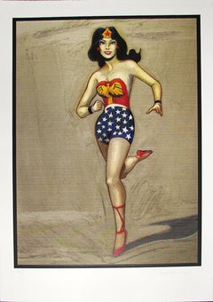 Wonder Woman; 2014; Woodcut with acrylic; 44 x 30 inches; Edition of 30