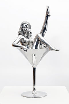 Modern Pop Art Dita Mel Ramos Stainless Steel Nude Sculpture 