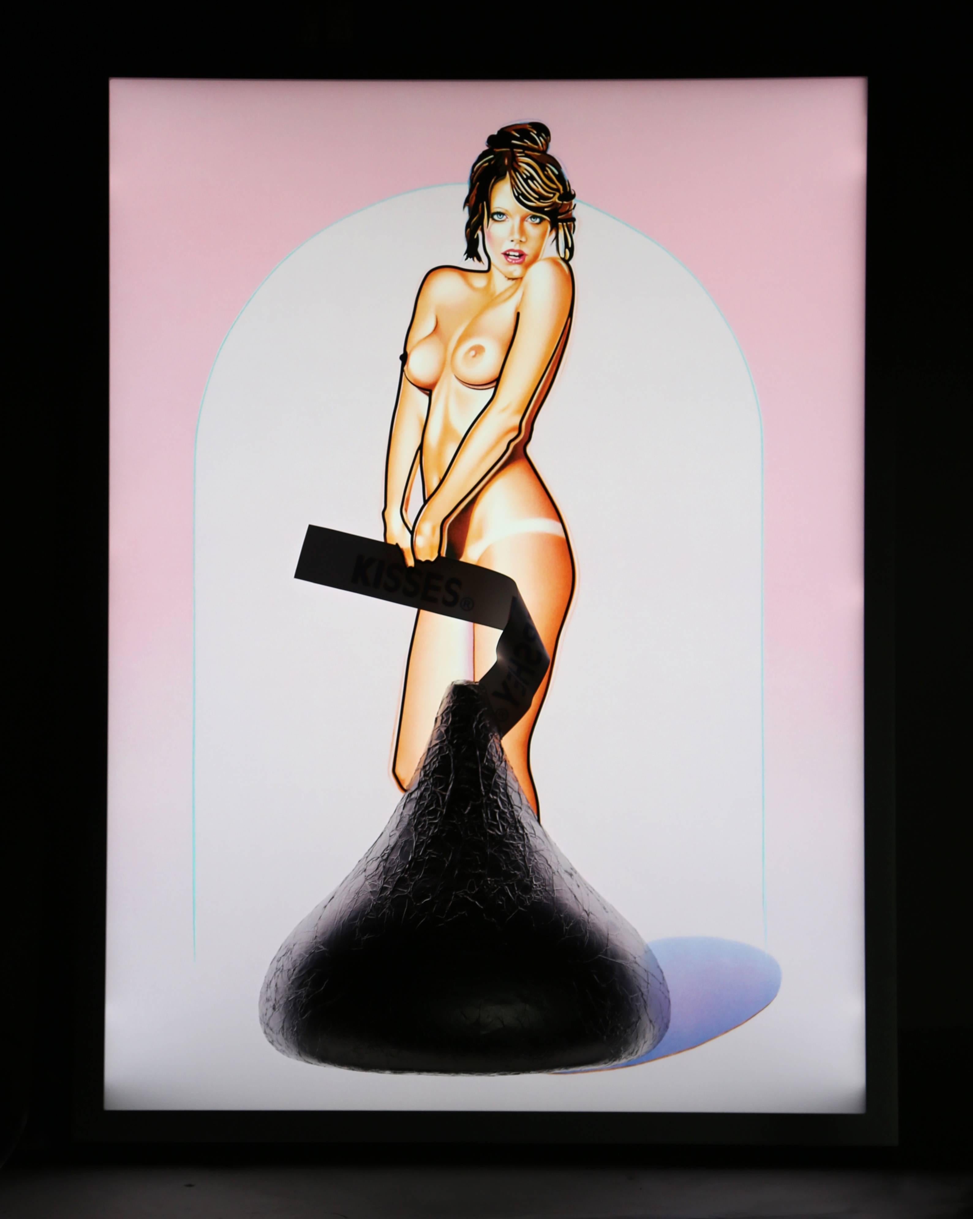 Miss Kiss (Leuchte), Pop-Art-Wandskulptur von Mel Ramos im Angebot 3