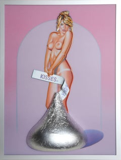 Miss Kiss (Lightbox), Pop Art Wall Sculpture by Mel Ramos