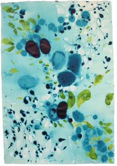 Blue #17, Mel Rea Botanical Abstract Ink, Acrylic and Powdered Graphite on Paper