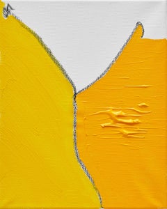 "Body Abstraction no. 16", contemporary yellow and b&w abstract body painting