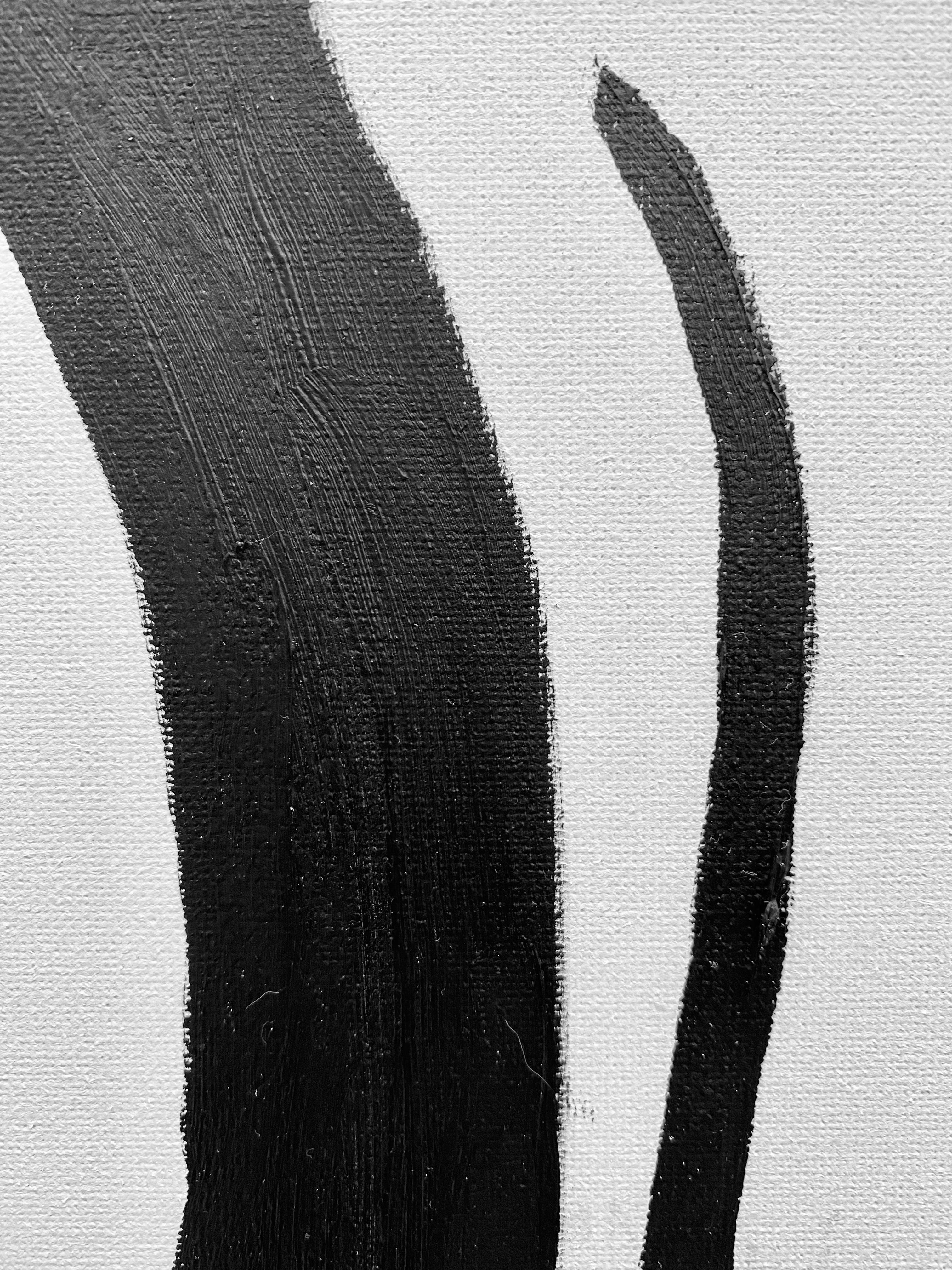 „Body Abstraction no. 8“, zeitgenössisches abstraktes Schwarz-Weiß-Body-Gemälde (Abstrakt), Painting, von Mel Reese