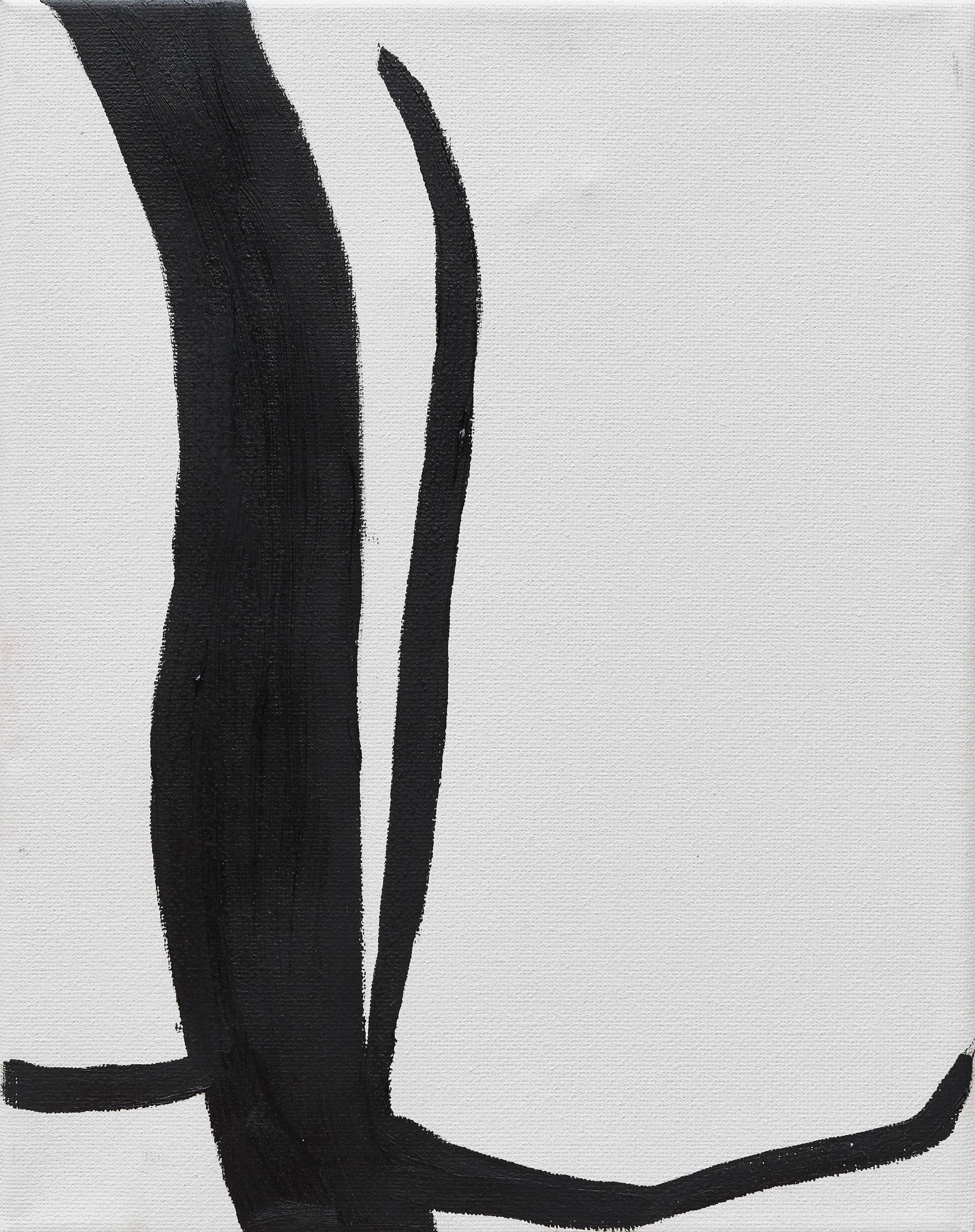 Mel Reese Figurative Painting – „Body Abstraction no. 8“, zeitgenössisches abstraktes Schwarz-Weiß-Body-Gemälde