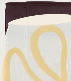 "Breastfeeding", contemporary purple & cream abstract acrylic & spray paint