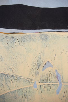 "Salt Marsh", contemporary abstract winter landscape in acrylic on canvas