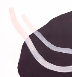 "Slick", contemporary abstract landscape acrylic on canvas, deep purple & pink
