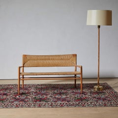 Mel Smilow Bench with Woven Rush Seat and Back