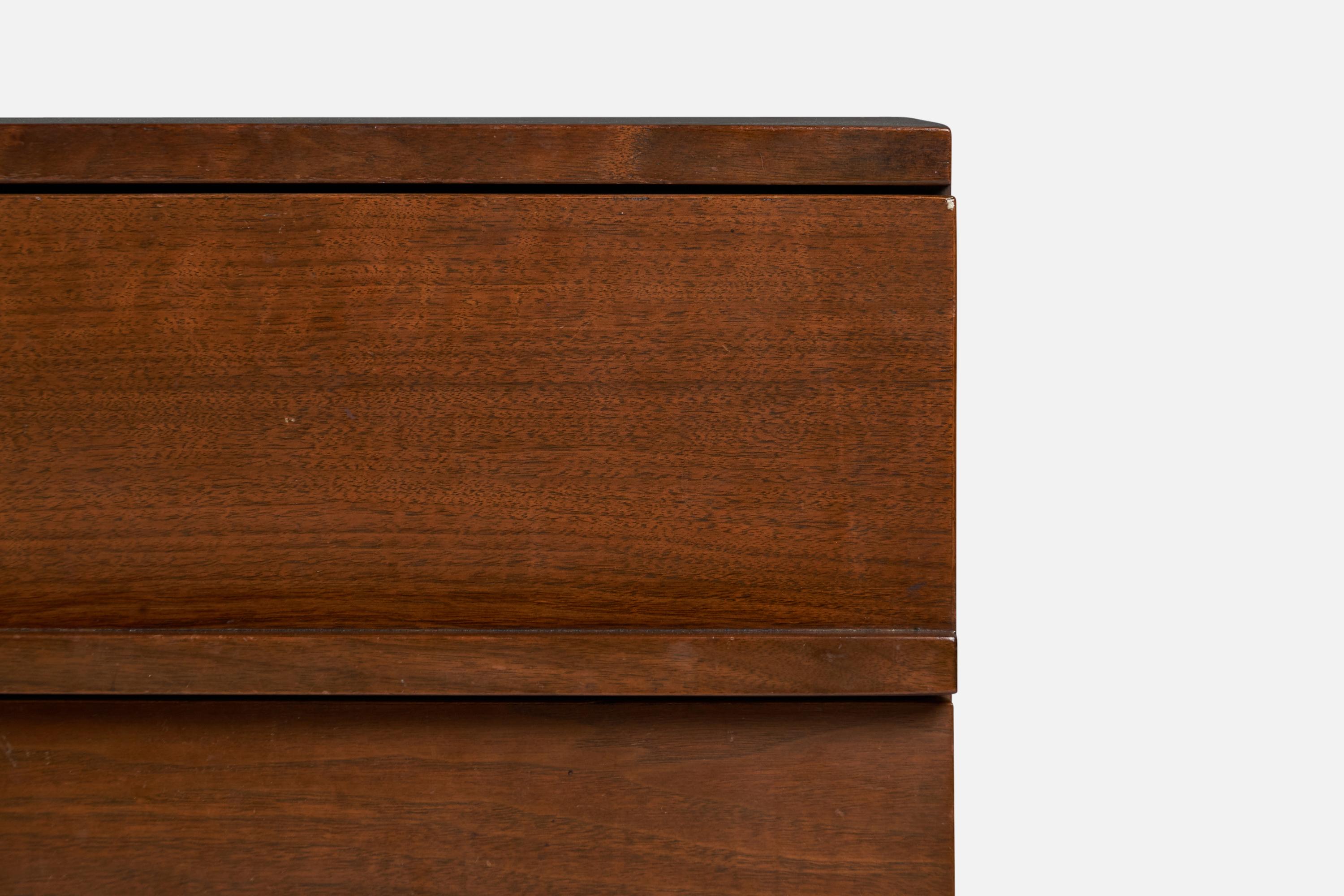 A walnut chest of drawers designed by Mel Smilow and produced by Smilow-Thielle, USA, 1950s.