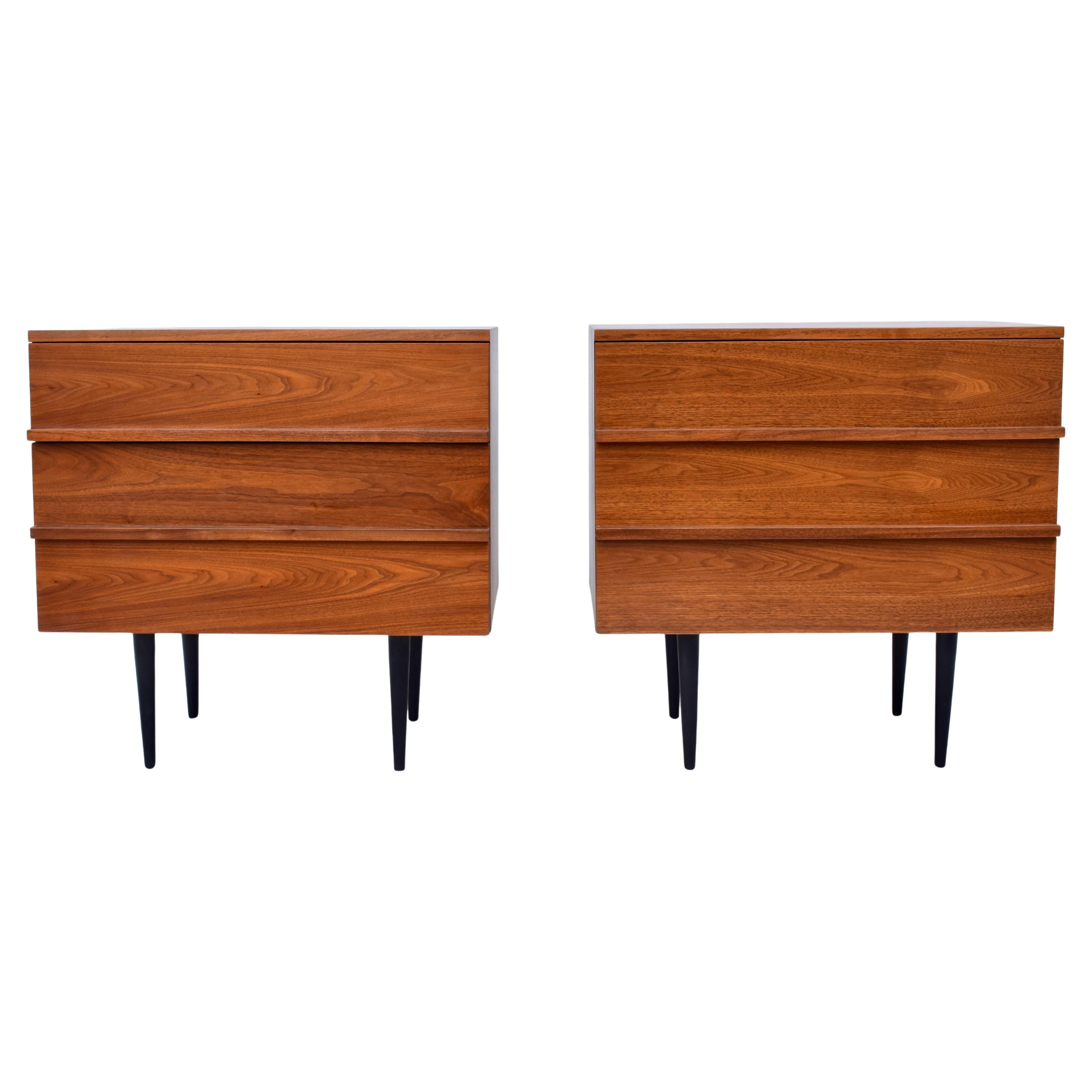 Mel Smilow, Chests of Drawers, Night Stands, Walnut, USA, 1950s