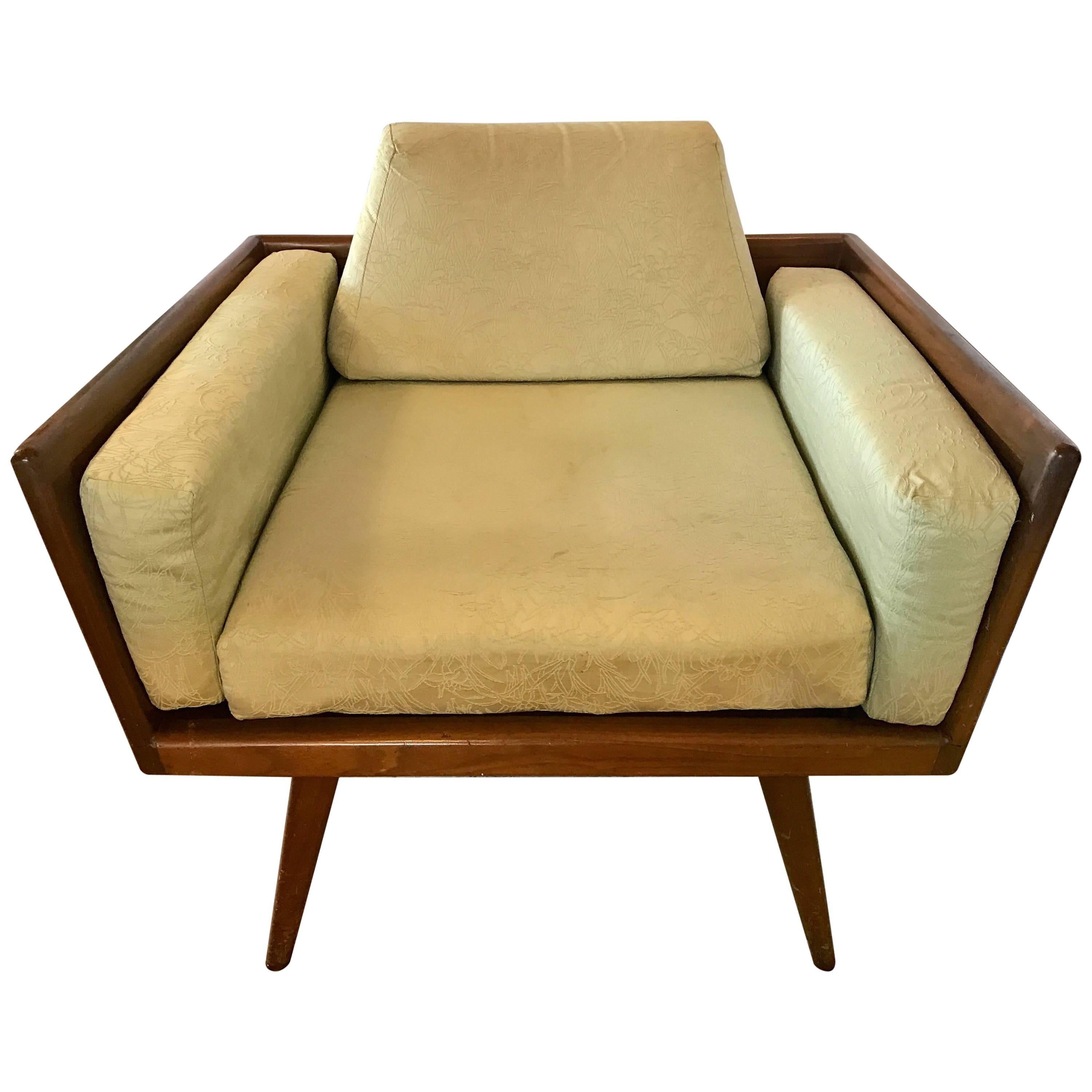 Chaise longue en noyer signée Mel Smilow pour Smilow Thielle:: années 1950