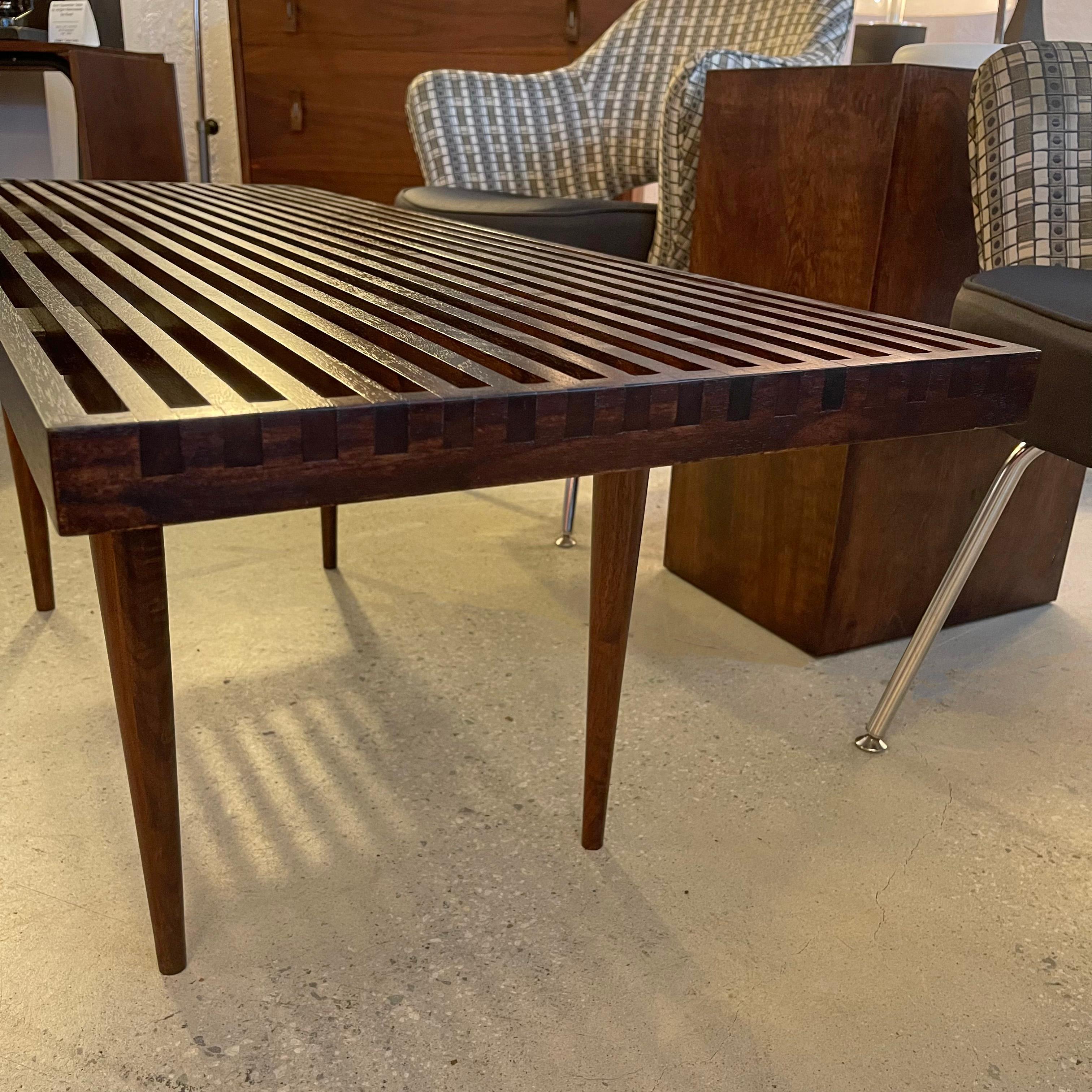Mel Smilow for Smilow-Thielle Slat Walnut Coffee Table In Good Condition In Brooklyn, NY