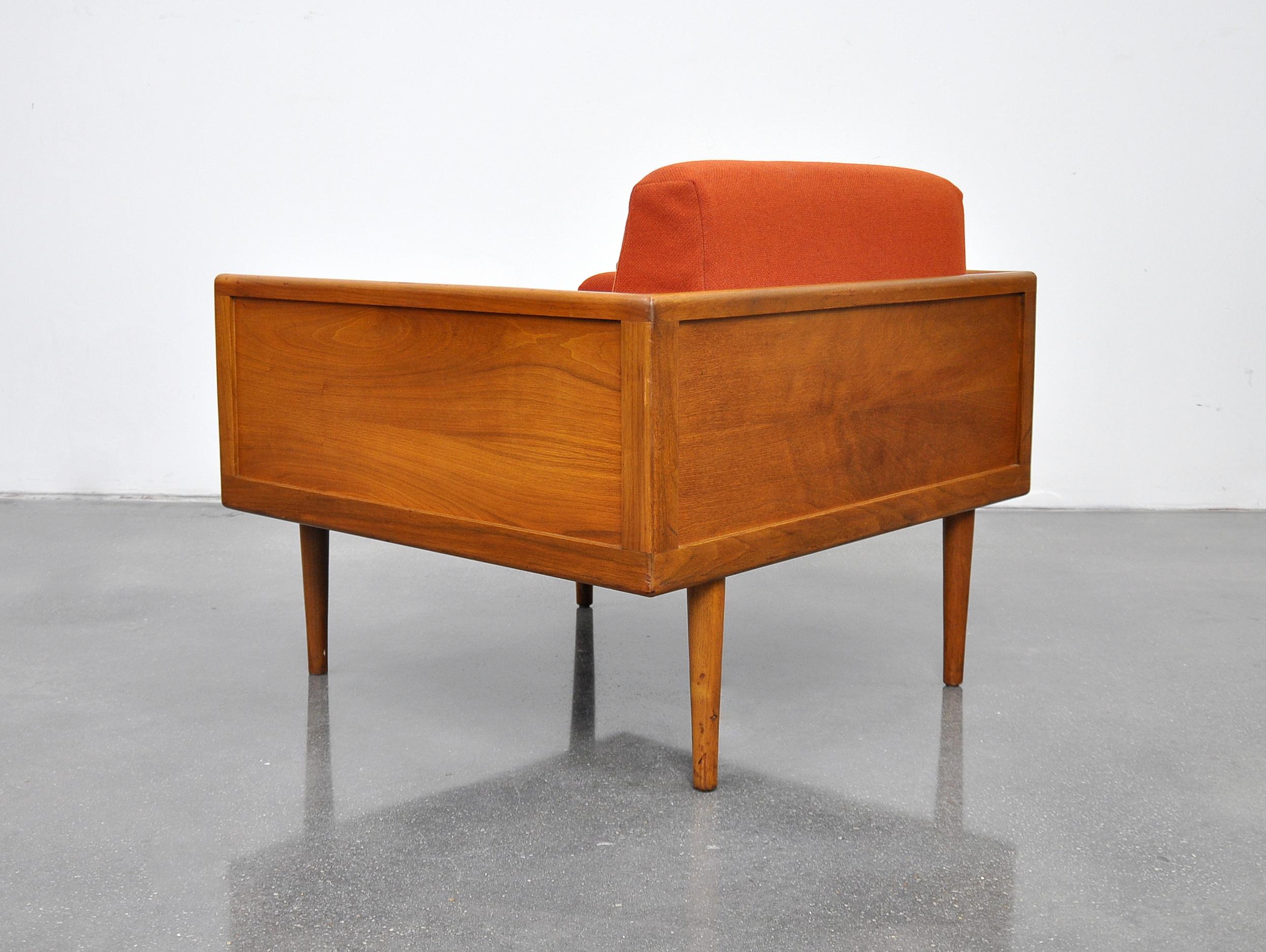 Mid-20th Century Mel Smilow Walnut Case Lounge Chair