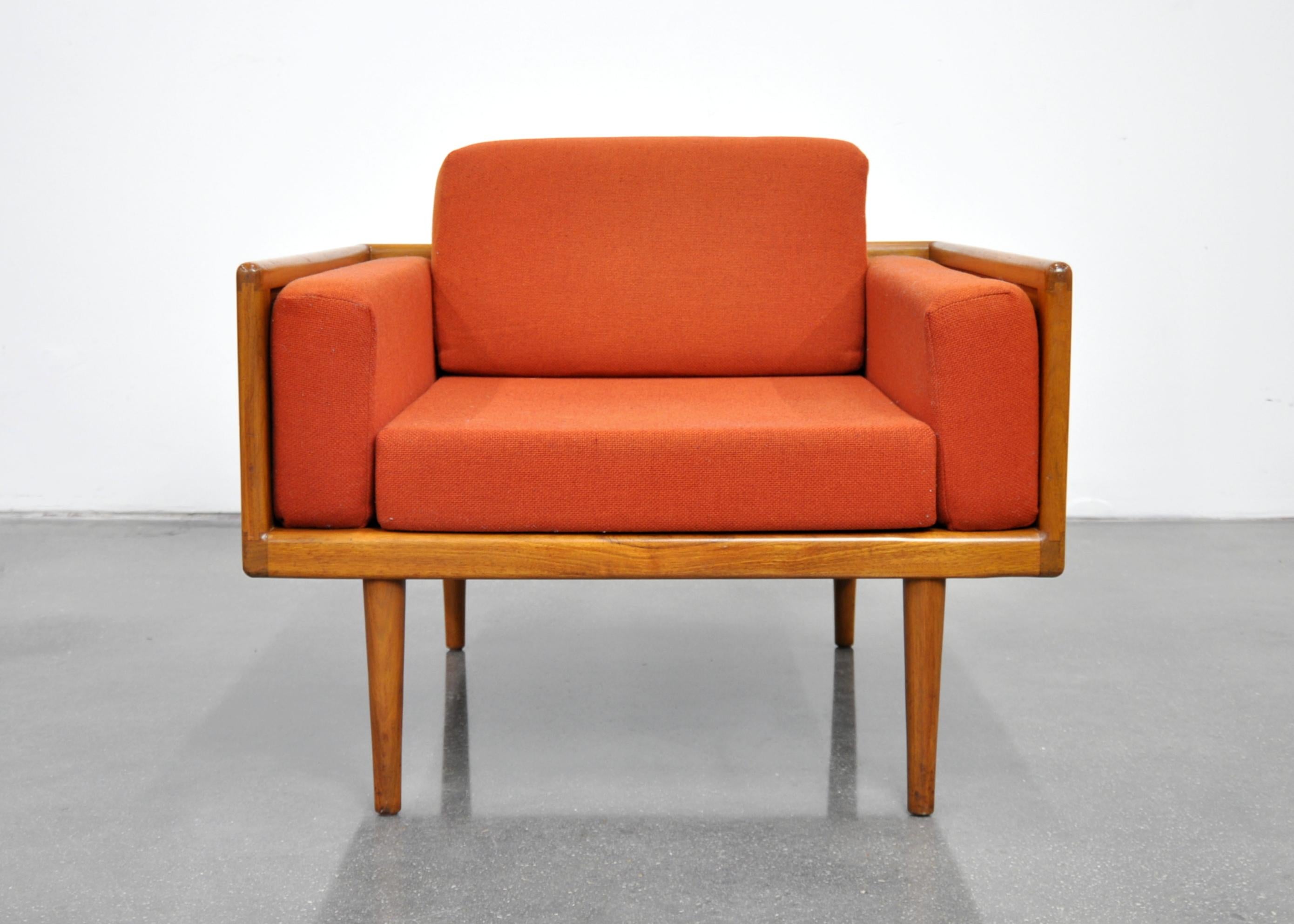 Mel Smilow for Smilow-Thielle Walnut Case Sofa and Lounge Chair Set 4