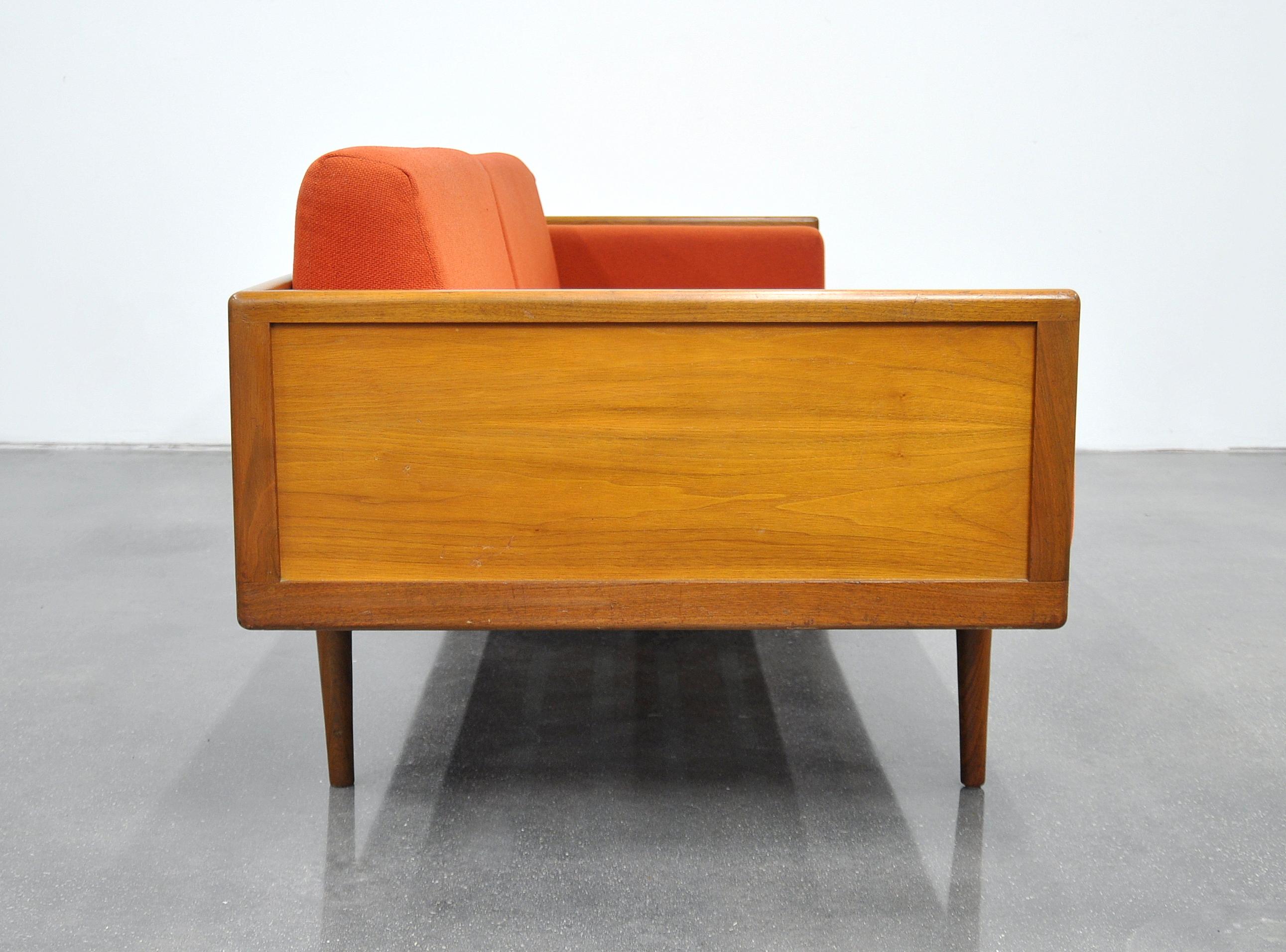 American Mel Smilow for Smilow-Thielle Walnut Case Sofa and Lounge Chair Set