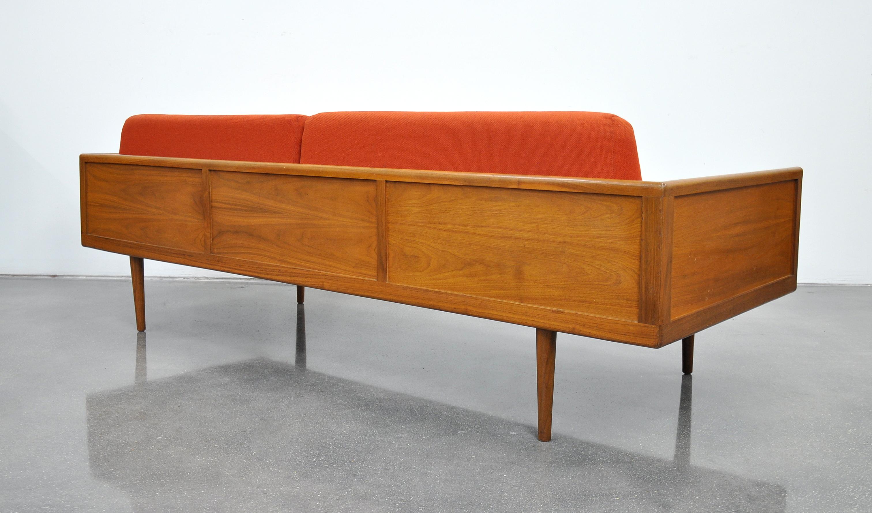 Mel Smilow for Smilow-Thielle Walnut Case Sofa and Lounge Chair Set In Good Condition In Miami, FL