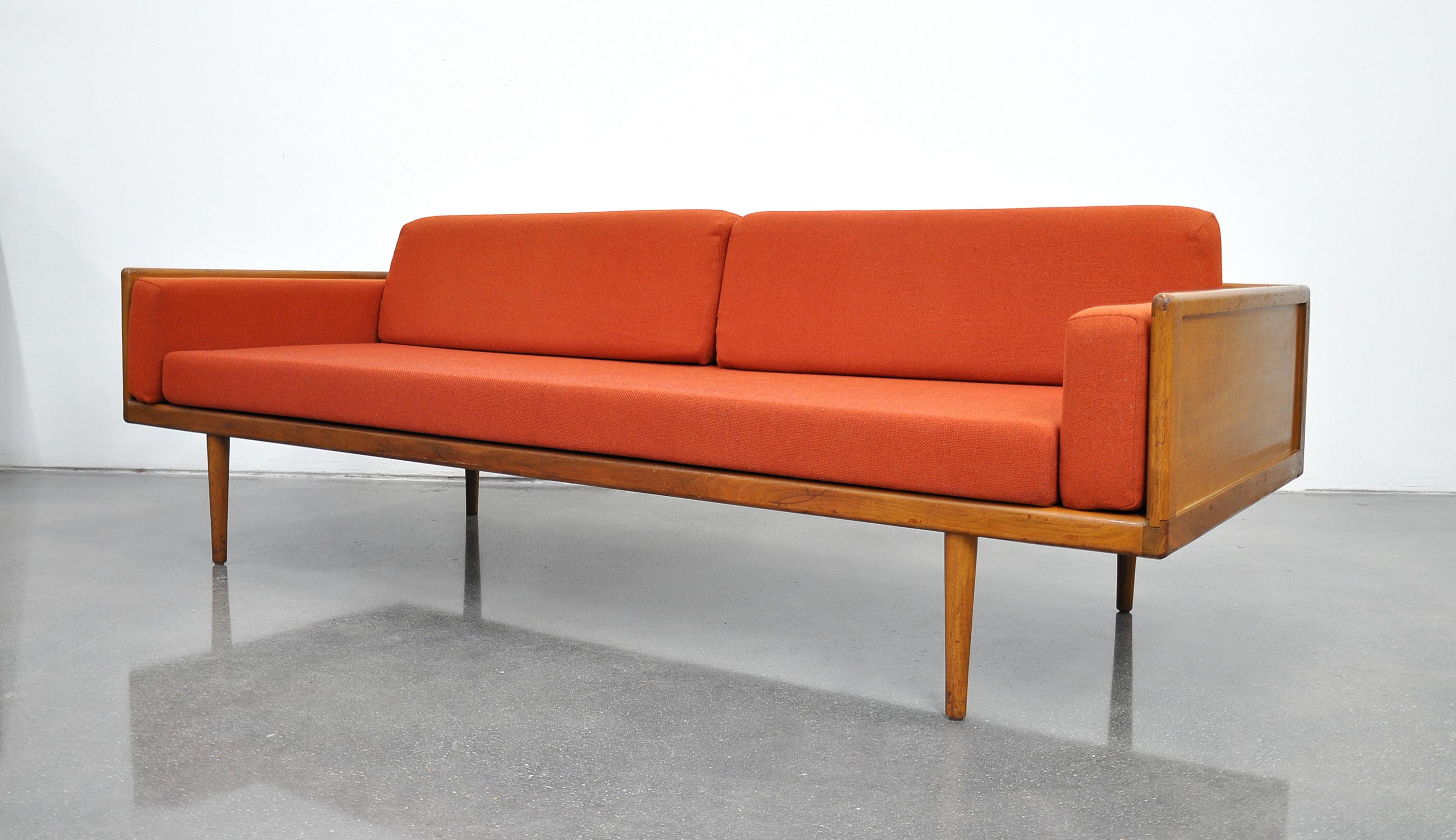Mel Smilow for Smilow-Thielle Walnut Case Sofa and Lounge Chair Set 2