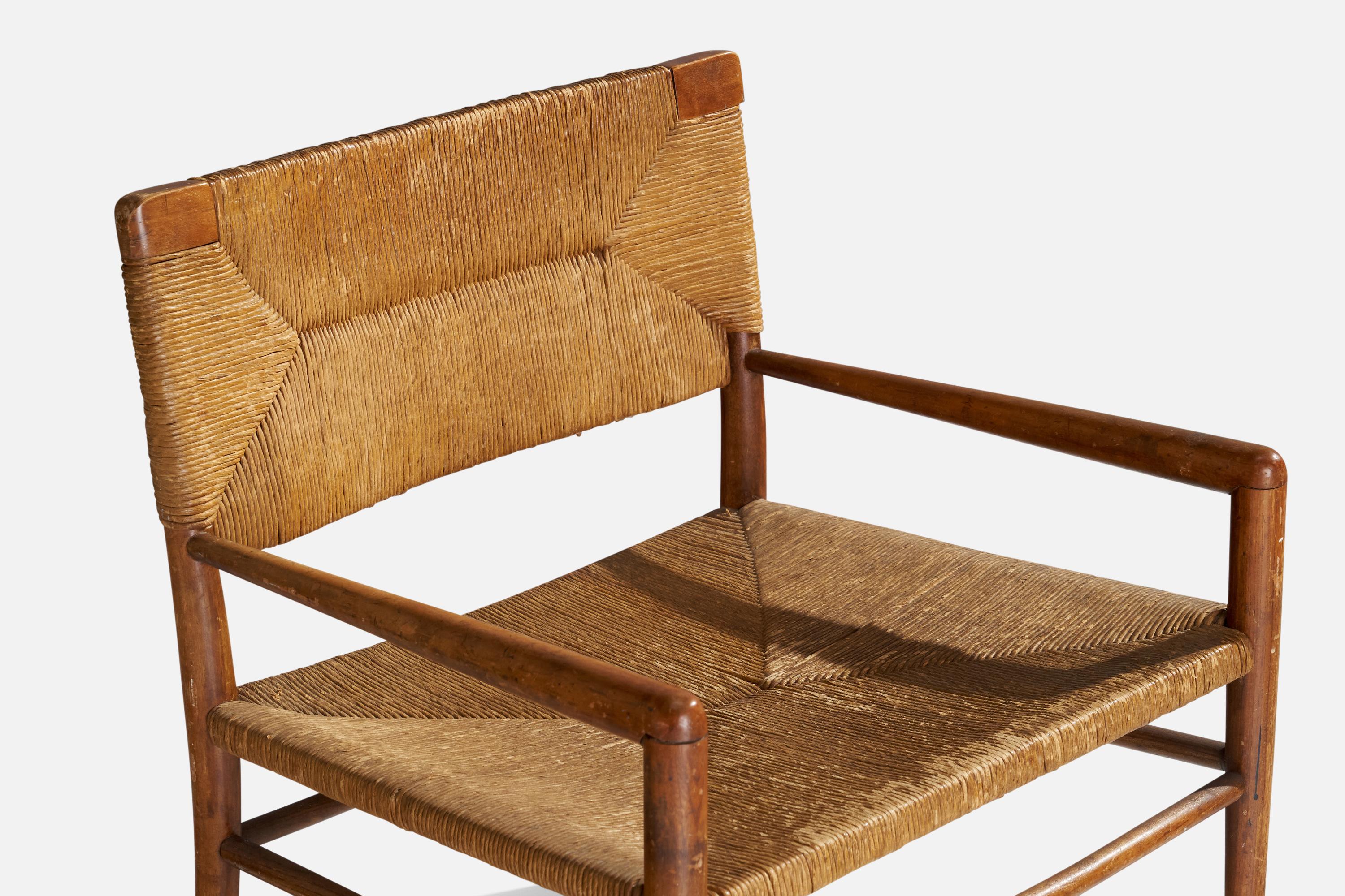 Mel Smilow, Lounge Chair, Wood, Papercord, USA, 1955 For Sale 6