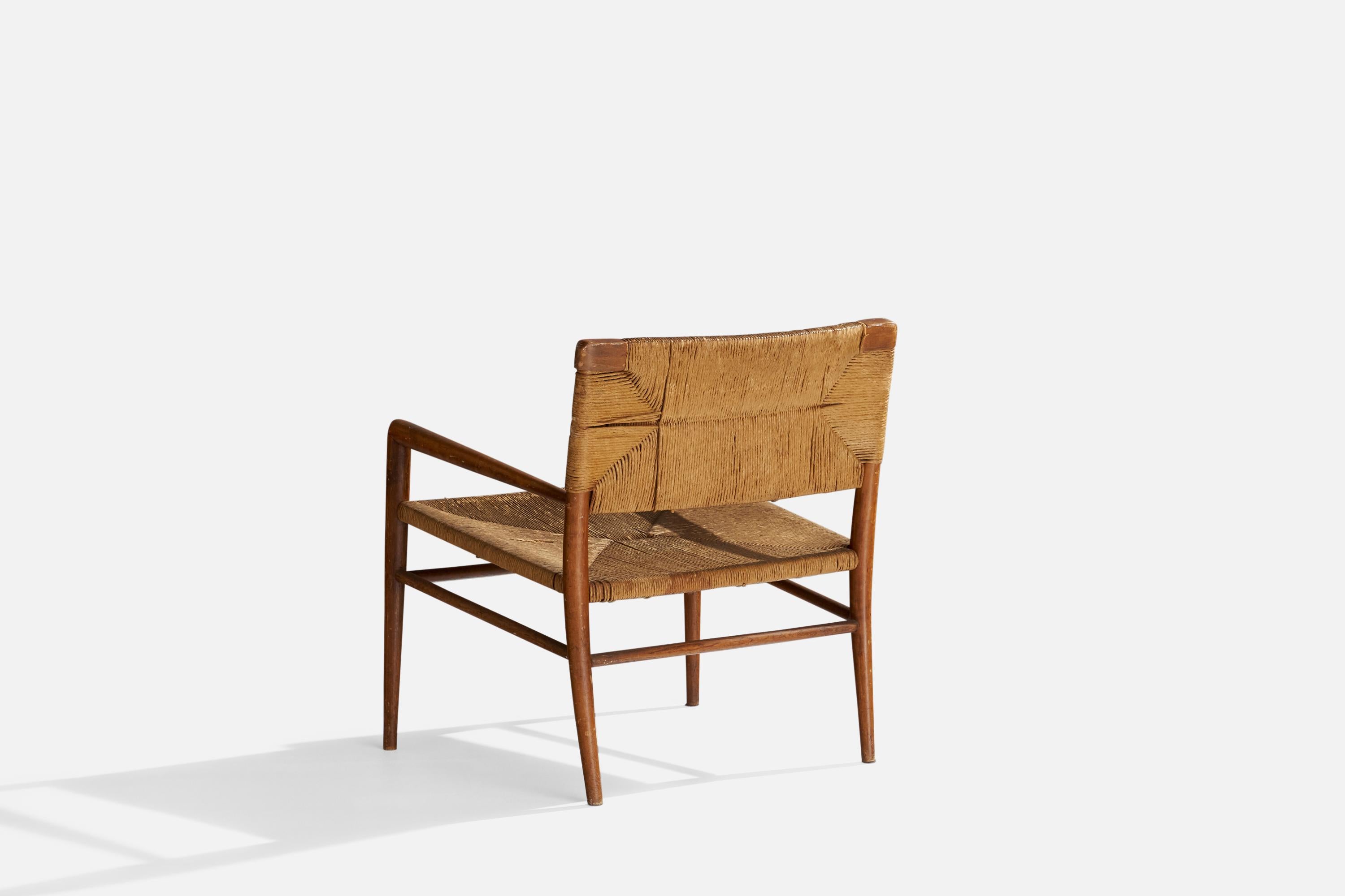 Mel Smilow, Lounge Chair, Wood, Papercord, USA, 1955 For Sale 2