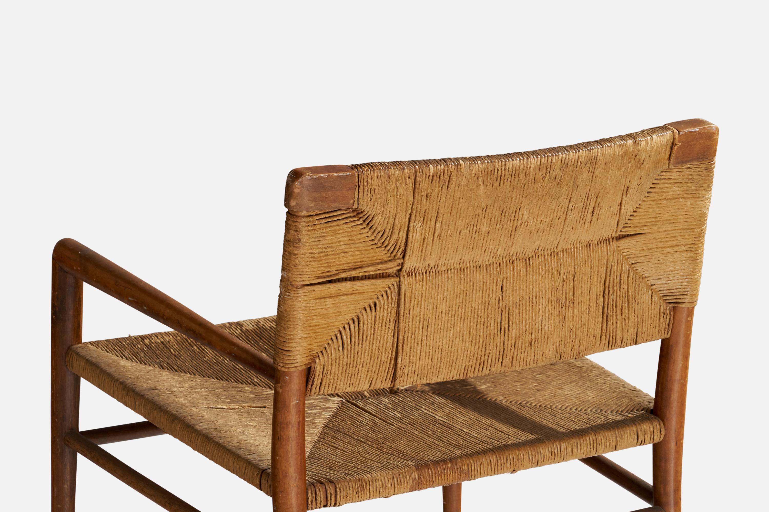Mel Smilow, Lounge Chair, Wood, Papercord, USA, 1955 For Sale 4