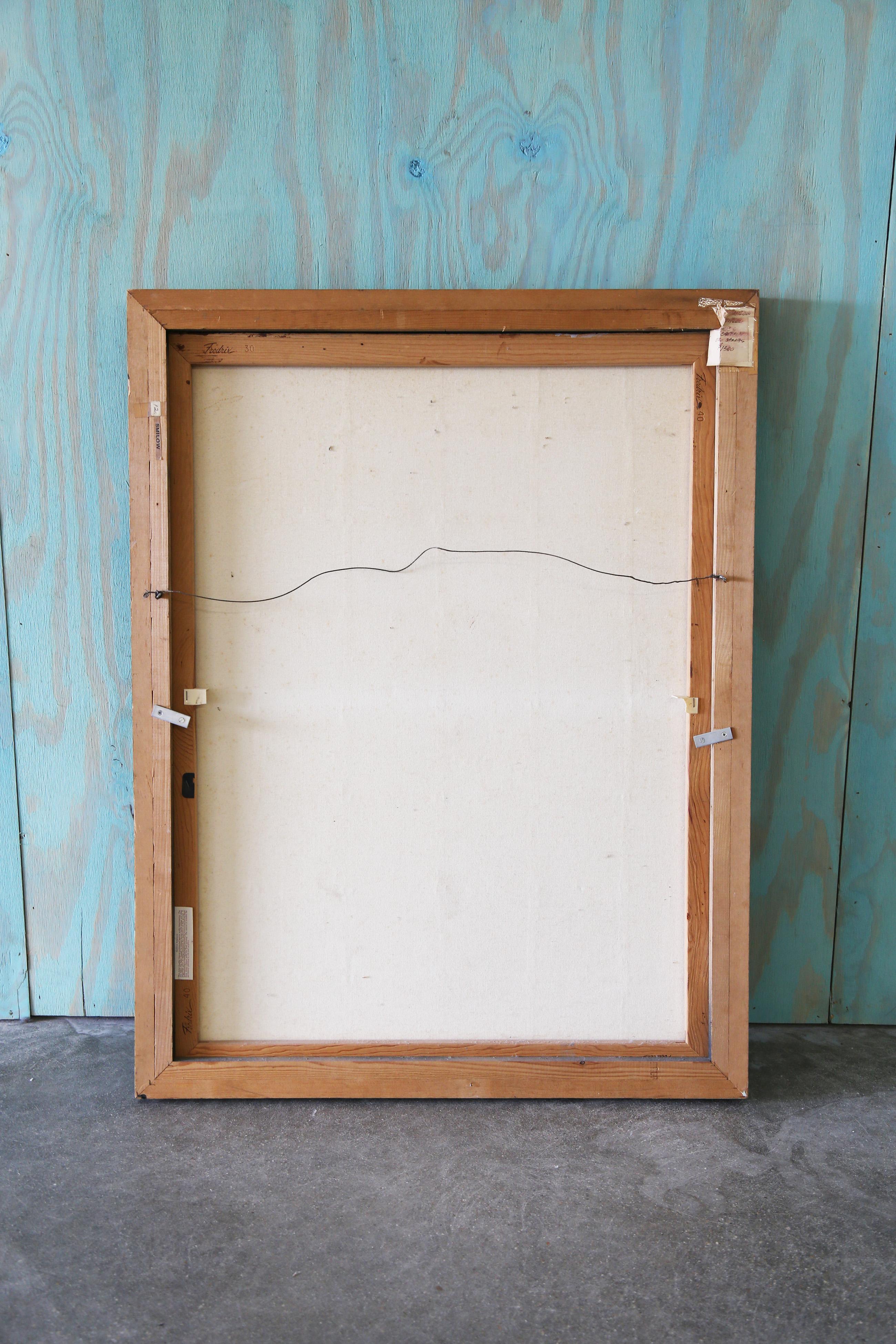 American Mel Smilow Mid Century Modern Abstract Grid Oil on Canvas Assemblage 1988 For Sale