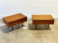 Mel Smilow - Mid Century Modern Night Stands in Walnut - Fully Restored