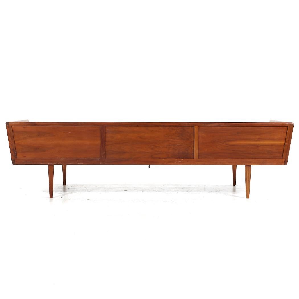 Mel Smilow Mid Century Walnut Case Sofa For Sale 1