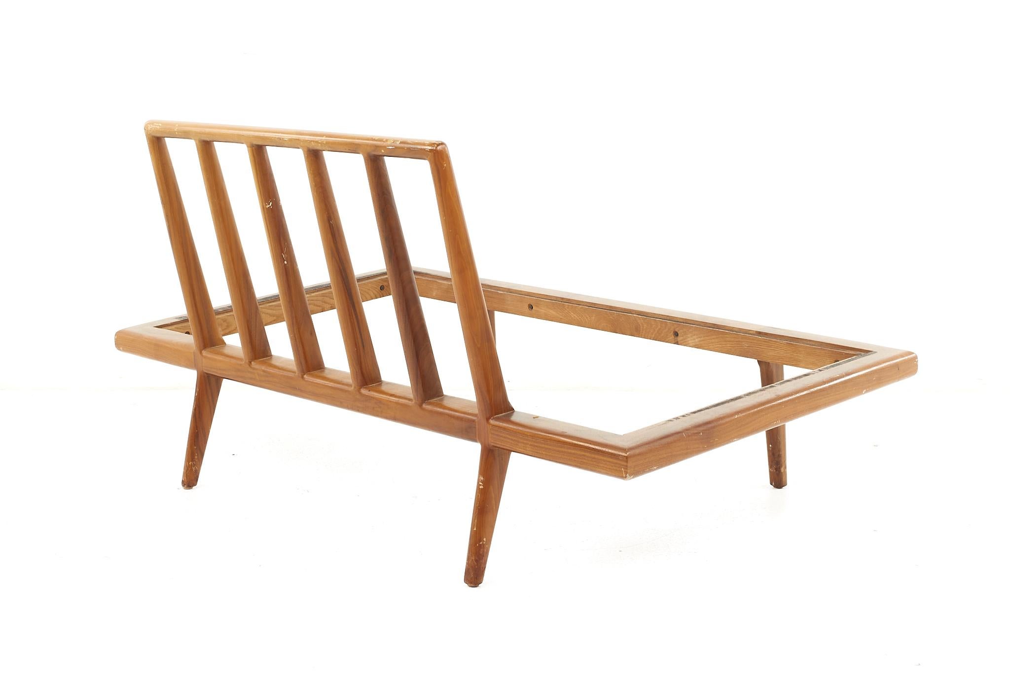 Mid-Century Modern Mel Smilow Mid-Century Wide Walnut Lounge Chair Daybed For Sale