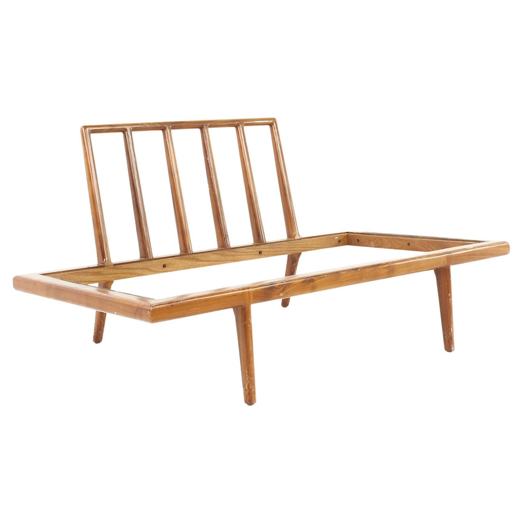 Mel Smilow Mid-Century Wide Walnut Lounge Chair Daybed