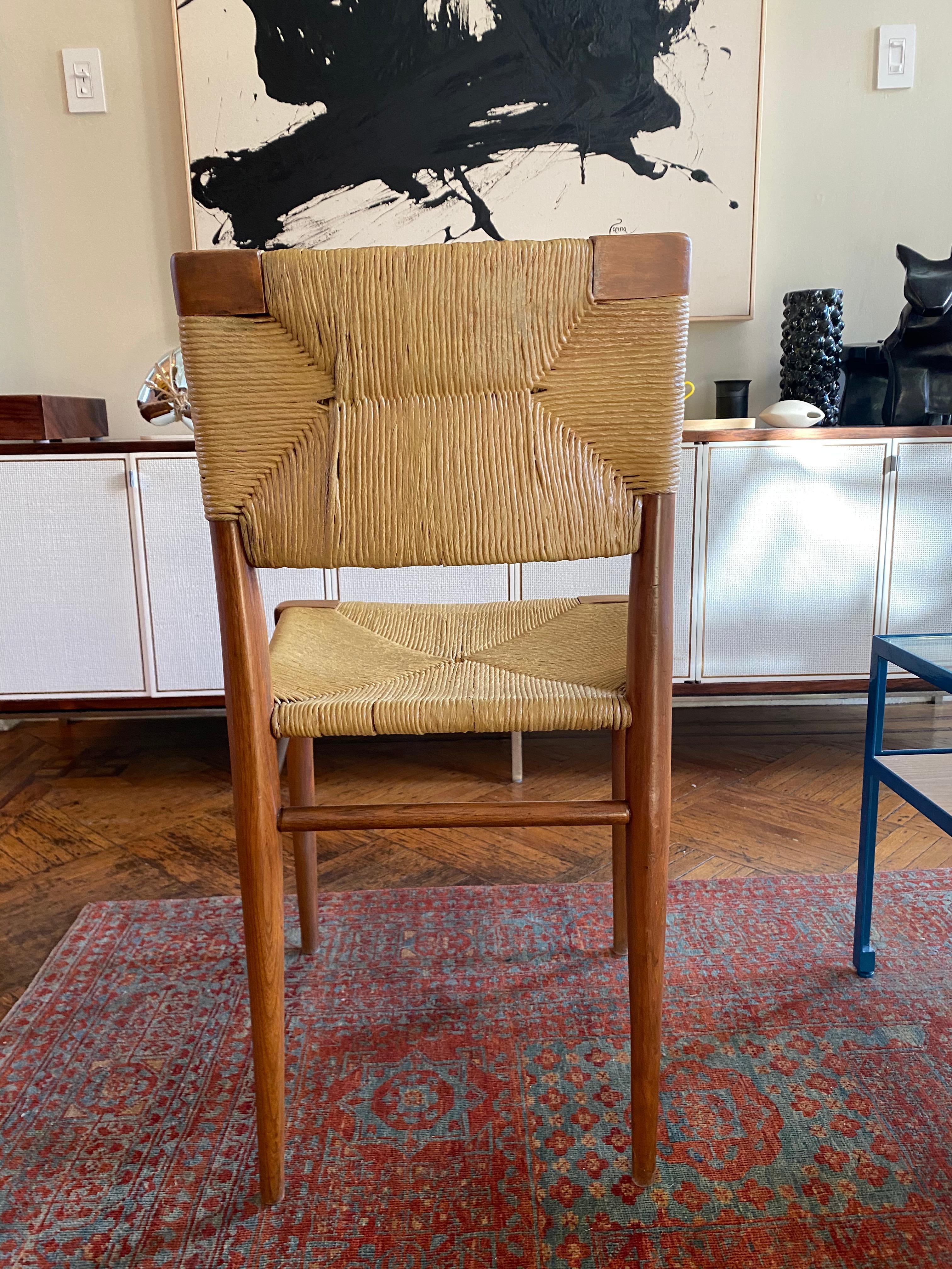 American Mel Smilow Rush and Walnut Dining Chair