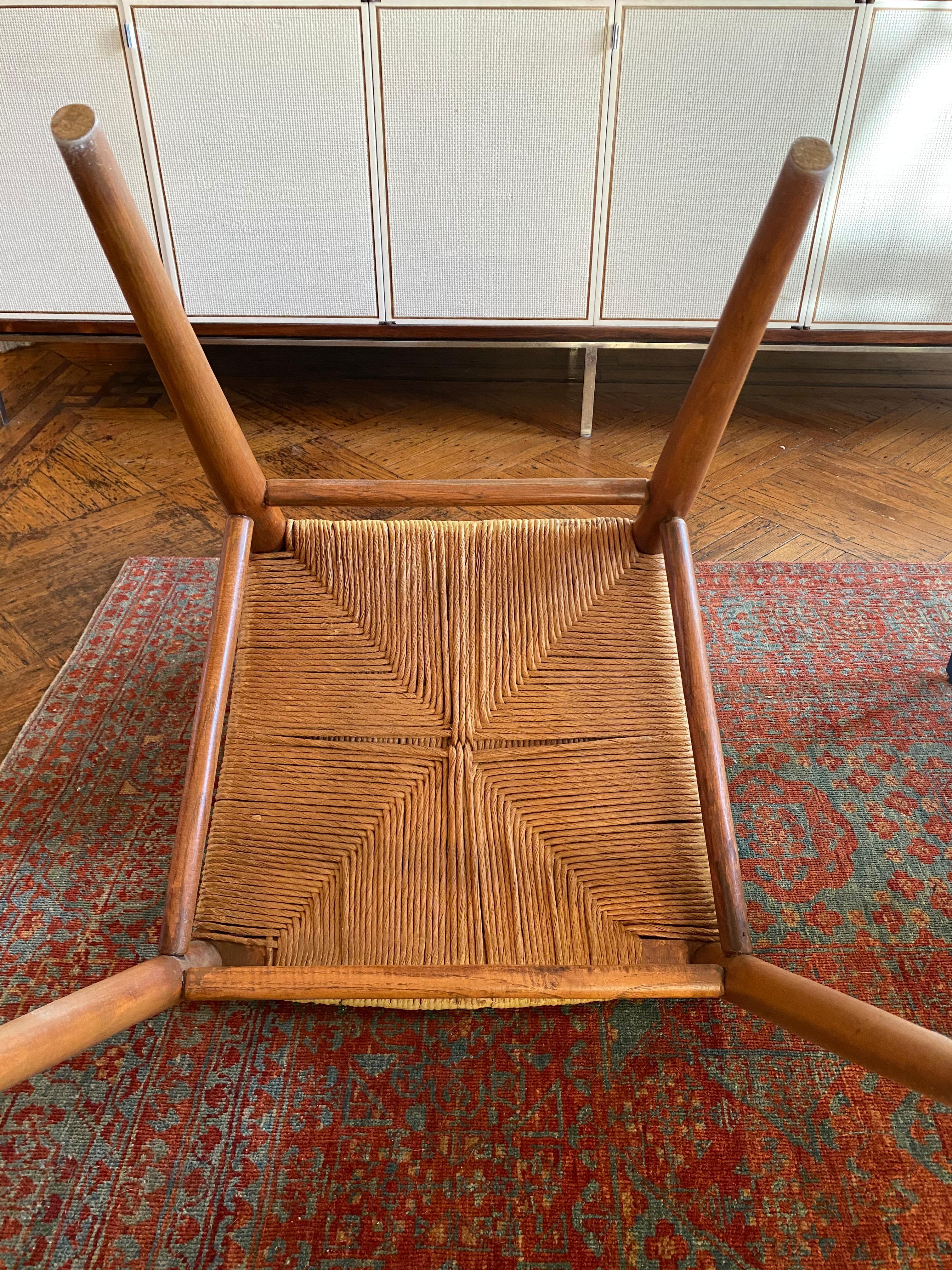 Mel Smilow Rush and Walnut Dining Chair In Good Condition In New York, NY
