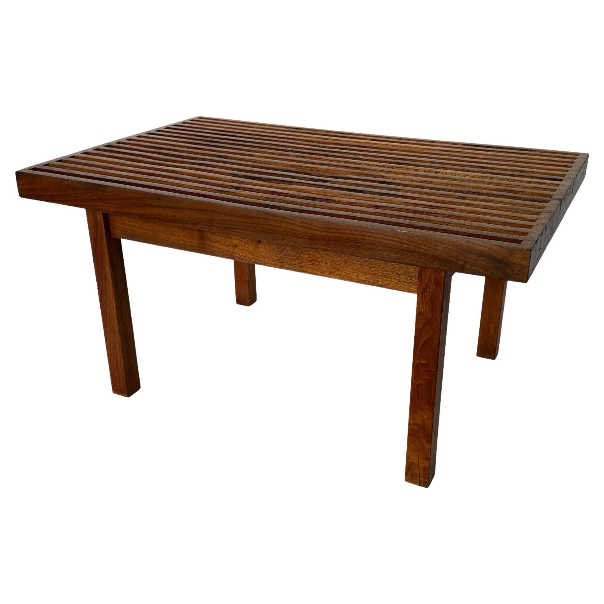 Mel Smilow Slat Bench/End Table in Walnut